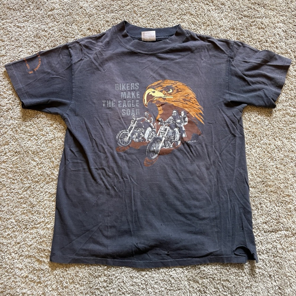 Vintage 1982 Harley Davidson Waipahu Hawaii Dealer Men's Large Faded